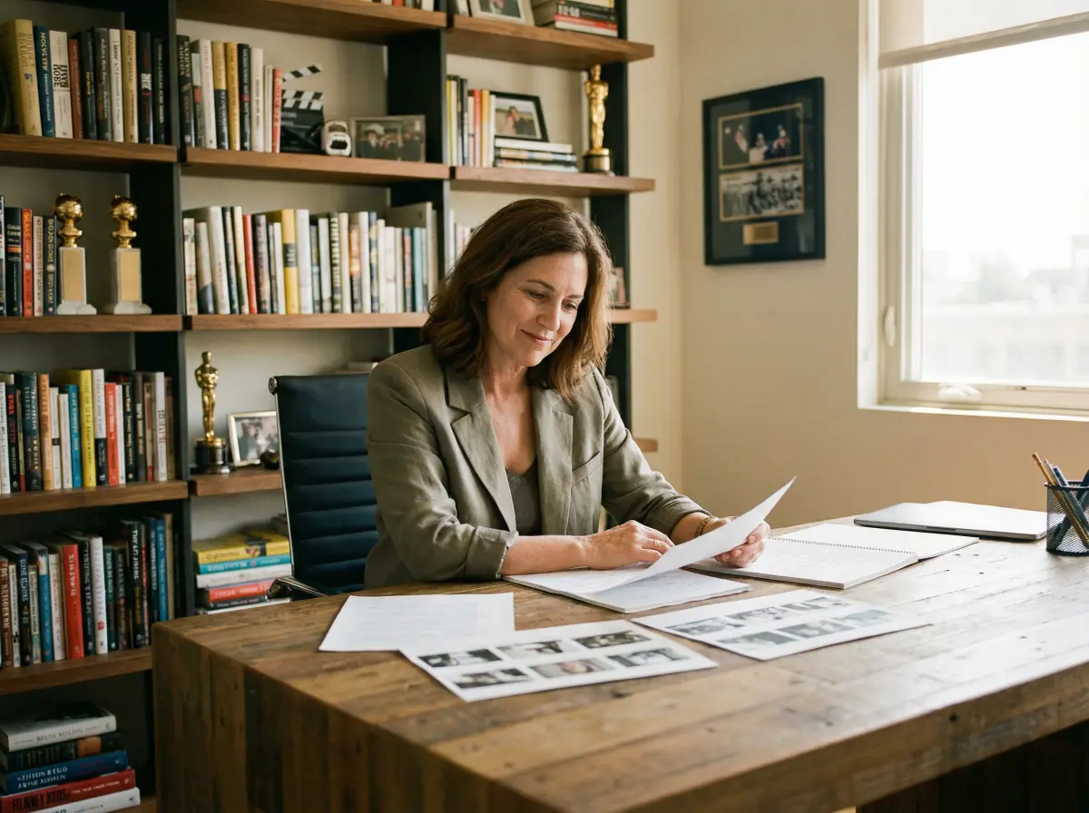 资深制片人在办公室审阅剧本的 羞羞漫画 场景